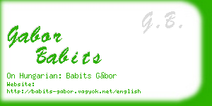 gabor babits business card