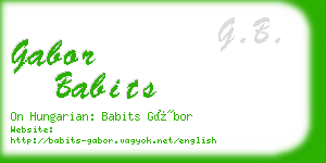 gabor babits business card